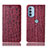 Custodia Portafoglio In Pelle Cover con Supporto H16P per Motorola Moto G31 Rosso