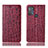 Custodia Portafoglio In Pelle Cover con Supporto H16P per Motorola Moto G50 Rosso