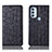 Custodia Portafoglio In Pelle Cover con Supporto H16P per Motorola Moto G71 5G Nero