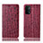 Custodia Portafoglio In Pelle Cover con Supporto H16P per Oppo A74 5G Rosso