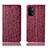 Custodia Portafoglio In Pelle Cover con Supporto H16P per Oppo A93 5G Rosso