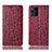 Custodia Portafoglio In Pelle Cover con Supporto H16P per Oppo Find X3 5G Rosso