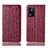 Custodia Portafoglio In Pelle Cover con Supporto H16P per Oppo K9X 5G Rosso