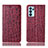 Custodia Portafoglio In Pelle Cover con Supporto H16P per Oppo Reno6 Pro 5G India Rosso