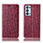 Custodia Portafoglio In Pelle Cover con Supporto H16P per Oppo Reno6 Pro+ Plus 5G Rosso