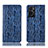 Custodia Portafoglio In Pelle Cover con Supporto H17P per Oppo A76 Blu