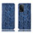 Custodia Portafoglio In Pelle Cover con Supporto H17P per Oppo A93s 5G Blu