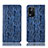 Custodia Portafoglio In Pelle Cover con Supporto H17P per Oppo K9X 5G Blu