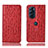 Custodia Portafoglio In Pelle Cover con Supporto H18P per Motorola Moto Edge X30 5G Rosso