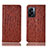 Custodia Portafoglio In Pelle Cover con Supporto H18P per OnePlus Nord N300 5G Marrone