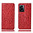 Custodia Portafoglio In Pelle Cover con Supporto H18P per Oppo A56S 5G Rosso