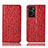 Custodia Portafoglio In Pelle Cover con Supporto H18P per Oppo A76 Rosso