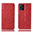 Custodia Portafoglio In Pelle Cover con Supporto H18P per Oppo Find X3 5G Rosso