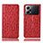 Custodia Portafoglio In Pelle Cover con Supporto H18P per Oppo K10 Pro 5G Rosso