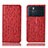 Custodia Portafoglio In Pelle Cover con Supporto H18P per Oppo K9 Pro 5G Rosso