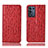 Custodia Portafoglio In Pelle Cover con Supporto H18P per Oppo K9S 5G Rosso