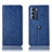 Custodia Portafoglio In Pelle Cover con Supporto H19P per Motorola Moto G200 5G Blu