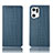Custodia Portafoglio In Pelle Cover con Supporto H20P per Oppo Find X5 5G Blu