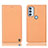 Custodia Portafoglio In Pelle Cover con Supporto H21P per Motorola Moto G71 5G Arancione