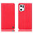 Custodia Portafoglio In Pelle Cover con Supporto H21P per Oppo Find X5 Pro 5G Rosso