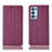 Custodia Portafoglio In Pelle Cover con Supporto H23P per Oppo Reno6 Pro+ Plus 5G Rosso Rosa