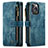 Custodia Portafoglio In Pelle Cover con Supporto H27 per Apple iPhone 13 Pro Blu