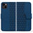 Custodia Portafoglio In Pelle Cover con Supporto HF1 per Apple iPhone 14 Blu