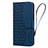 Custodia Portafoglio In Pelle Cover con Supporto HF2 per Apple iPhone 14 Plus Blu