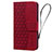 Custodia Portafoglio In Pelle Cover con Supporto HF2 per Apple iPhone 14 Plus Rosso