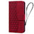 Custodia Portafoglio In Pelle Cover con Supporto HF2 per Apple iPhone 14 Rosso