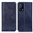 Custodia Portafoglio In Pelle Cover con Supporto K01Z per Oppo K9 5G Blu