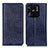 Custodia Portafoglio In Pelle Cover con Supporto K01Z per Xiaomi Redmi 10 India Blu
