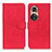 Custodia Portafoglio In Pelle Cover con Supporto K03Z per Huawei Honor 50 5G Rosso