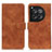 Custodia Portafoglio In Pelle Cover con Supporto K03Z per OnePlus Ace 3 5G Marrone