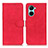 Custodia Portafoglio In Pelle Cover con Supporto K03Z per Realme C33 (2023) Rosso
