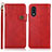 Custodia Portafoglio In Pelle Cover con Supporto K03Z per Sony Xperia Ace II SO-41B Rosso