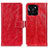 Custodia Portafoglio In Pelle Cover con Supporto K04Z per Huawei Honor X8b Rosso