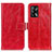 Custodia Portafoglio In Pelle Cover con Supporto K04Z per Oppo F19 Rosso