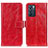 Custodia Portafoglio In Pelle Cover con Supporto K04Z per Oppo Reno6 5G Rosso