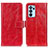 Custodia Portafoglio In Pelle Cover con Supporto K04Z per Oppo Reno6 Pro 5G India Rosso