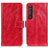 Custodia Portafoglio In Pelle Cover con Supporto K04Z per Sony Xperia 1 III Rosso