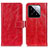 Custodia Portafoglio In Pelle Cover con Supporto K04Z per Xiaomi Mi 14 Pro 5G Rosso