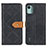 Custodia Portafoglio In Pelle Cover con Supporto K05Z per Nokia C12 Nero