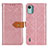 Custodia Portafoglio In Pelle Cover con Supporto K05Z per Nokia C12 Pro Rosa