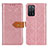 Custodia Portafoglio In Pelle Cover con Supporto K05Z per Oppo A55 5G Rosa