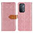 Custodia Portafoglio In Pelle Cover con Supporto K05Z per Oppo A74 5G Rosa