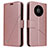 Custodia Portafoglio In Pelle Cover con Supporto K06 per Huawei Mate 40 Pro Oro Rosa