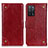 Custodia Portafoglio In Pelle Cover con Supporto K06Z per Oppo A55 5G Rosso
