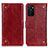 Custodia Portafoglio In Pelle Cover con Supporto K06Z per Oppo A55S 5G Rosso