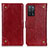 Custodia Portafoglio In Pelle Cover con Supporto K06Z per Oppo A56 5G Rosso